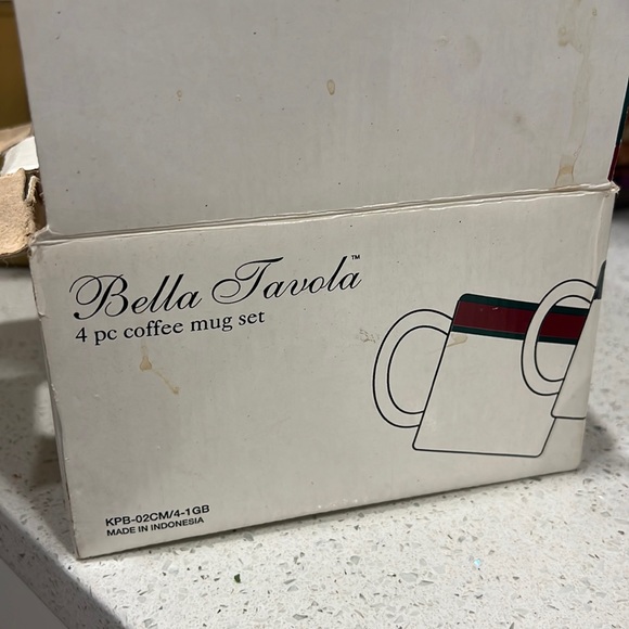 Vintage Bella Tavola 4pc Coffee Mug Set Grindley by Kopin Indonesia - Picture 5 of 7